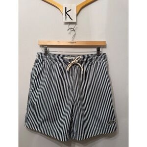 PacSun Swim Trunks Vertical Stripe Navy Blue White Mens Size M